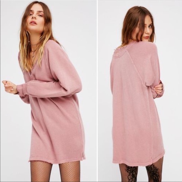 Free People Intimately FP Sweater Girl Talk Pullover Lounge Lace Pink XS - Picture 1 of 14